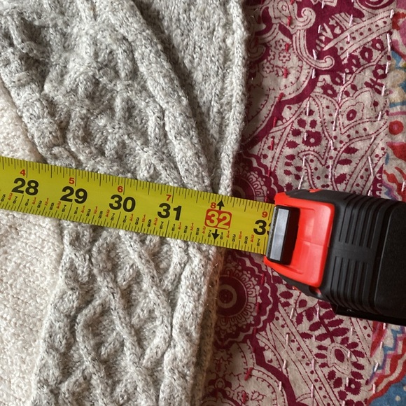 Prana long cardigan, off-white with gray trim - Picture 13 of 13